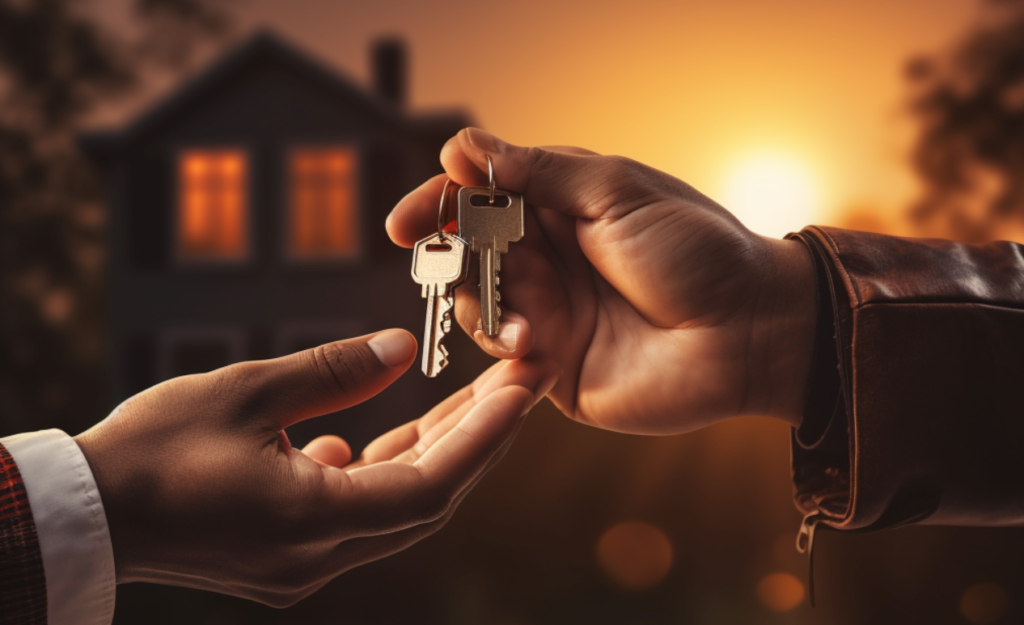 real estate lawyer handing over keys